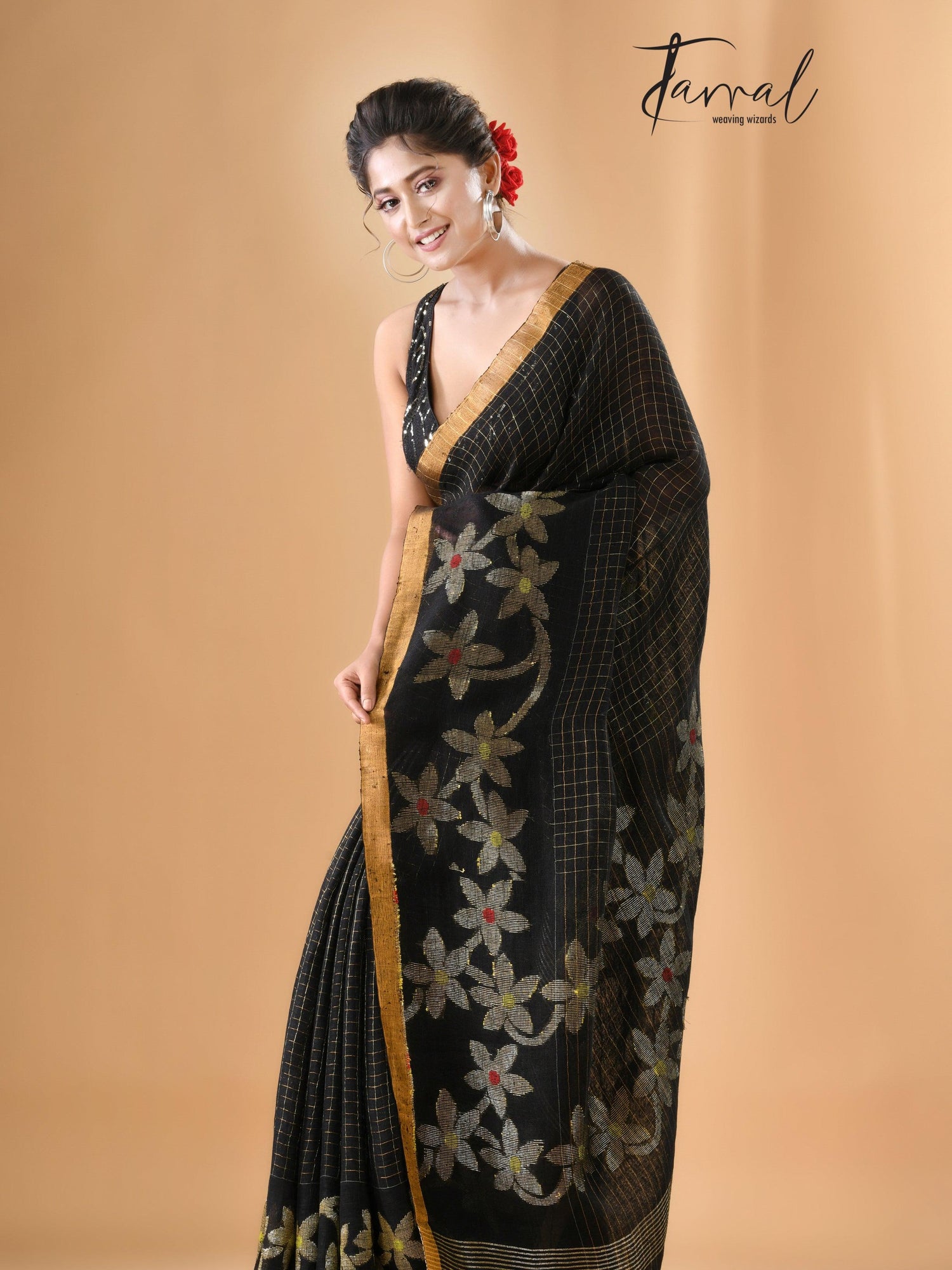 jamdani saree, jamdani, handloom, handwoven, saree, silk, dhakai, weaving, kolkatasaree, tamalboutique