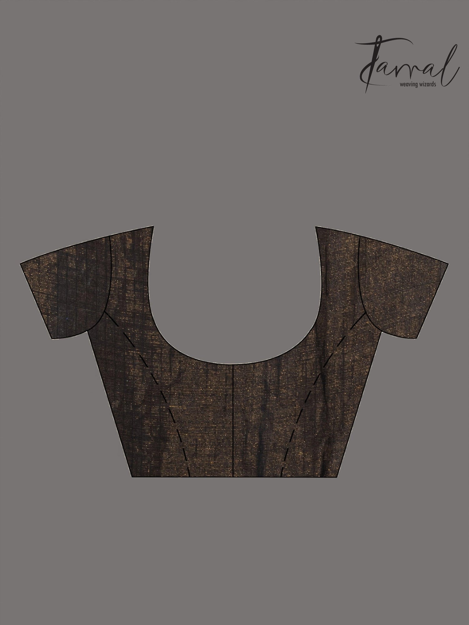 Black colour zari linen handwoven jamdani saree blouse