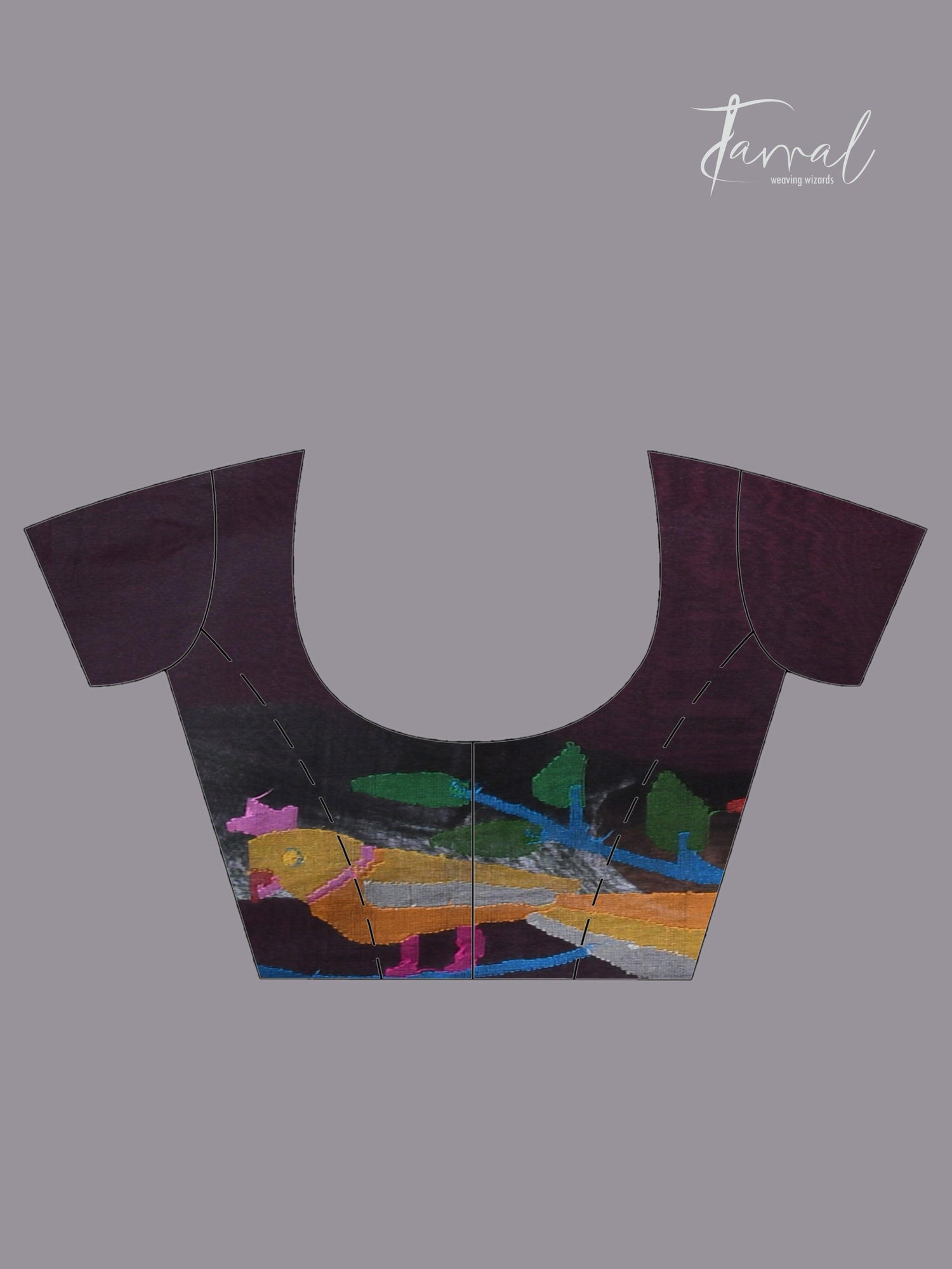 Black  floral motifs floral motifs muslin silk handwoven jamdani saree blouse