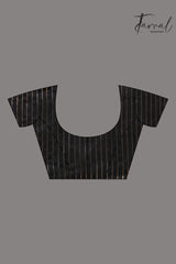 Black in geomatric circle silk linen handwoven jamdani saree