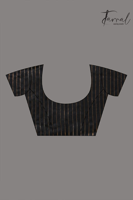 Black in geomatric circle silk linen handwoven jamdani saree