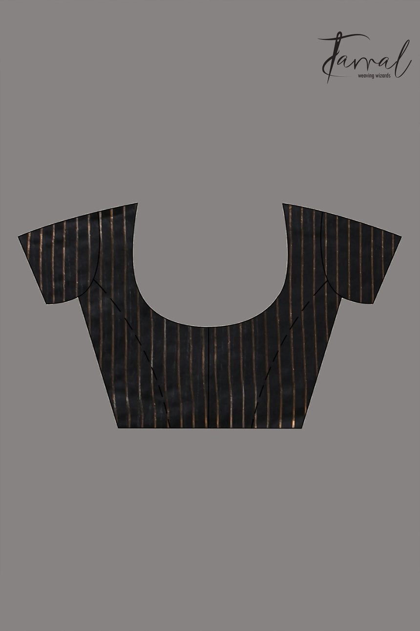 Black in geomatric circle silk linen handwoven jamdani saree