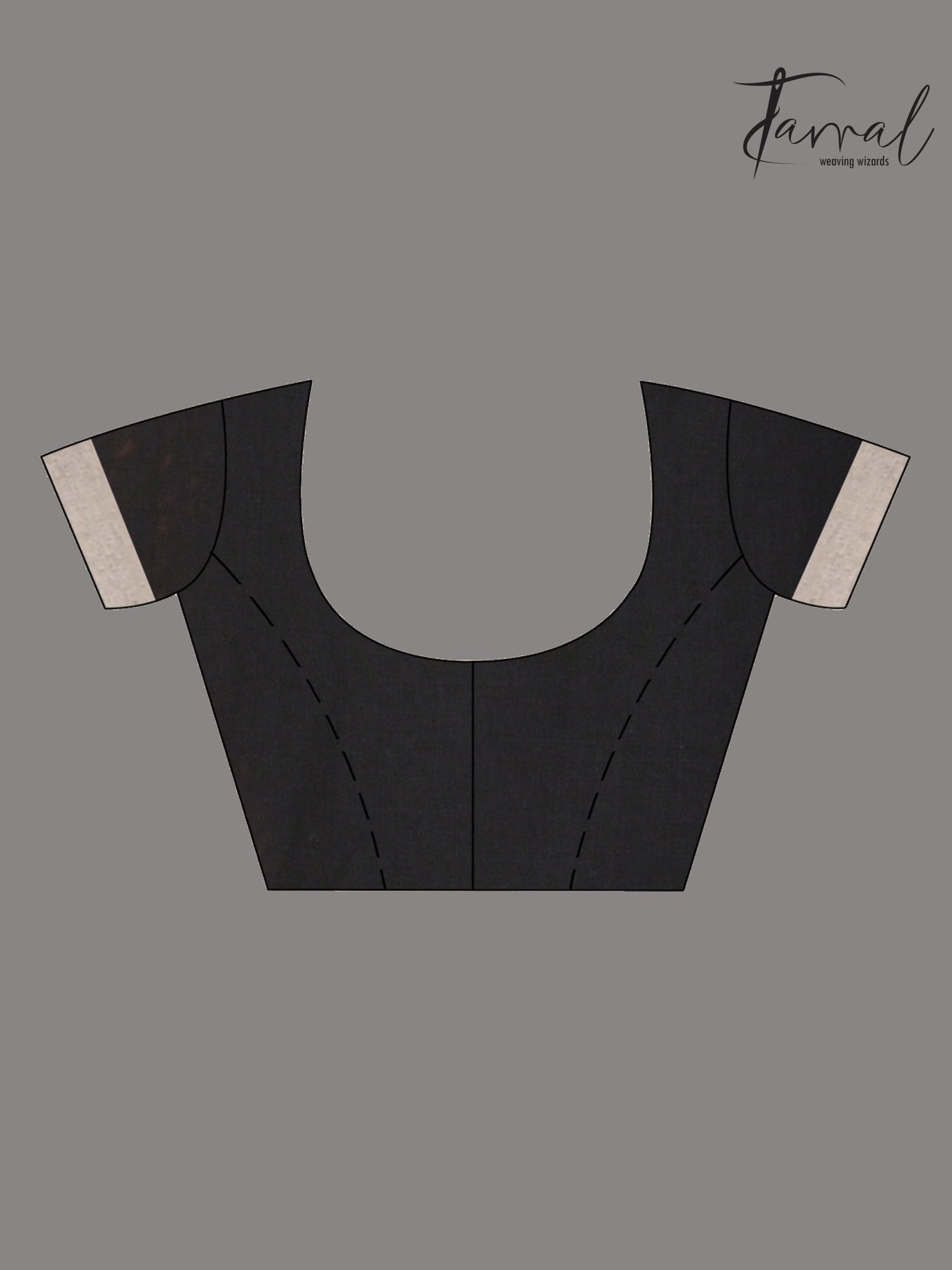 Black with beige temple border handwoven jamdani cotton saree