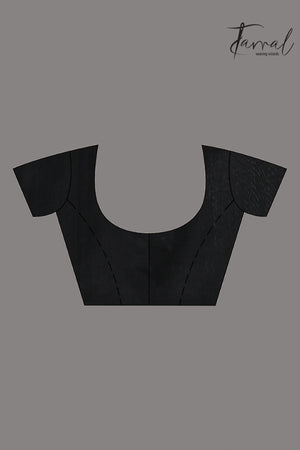 Black with golden lotus matka silk handwoven jamdani saree