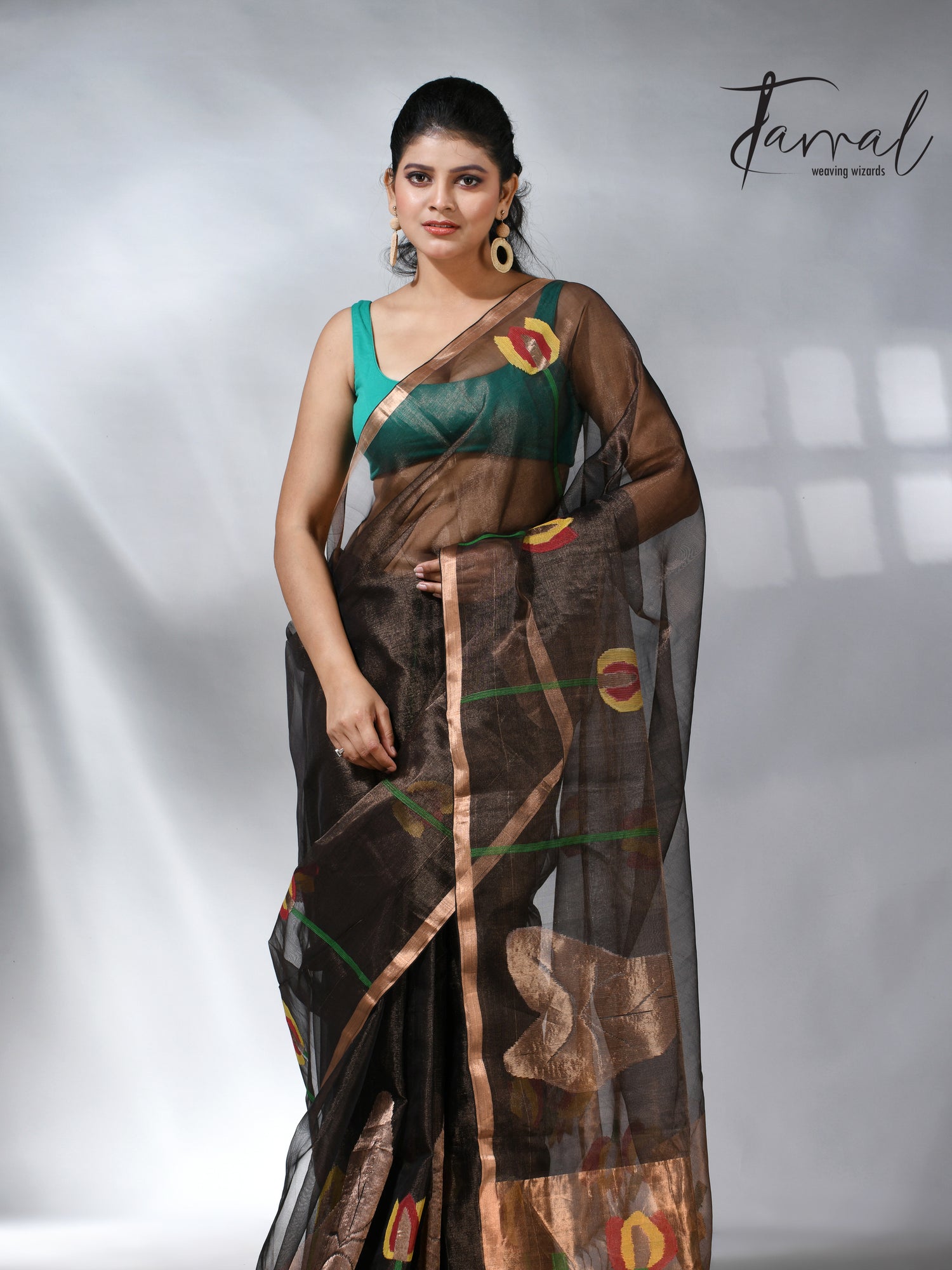 jamdani saree
handwoven saree
muslin silk saree
Silk mark certifed saree
Black Saree
