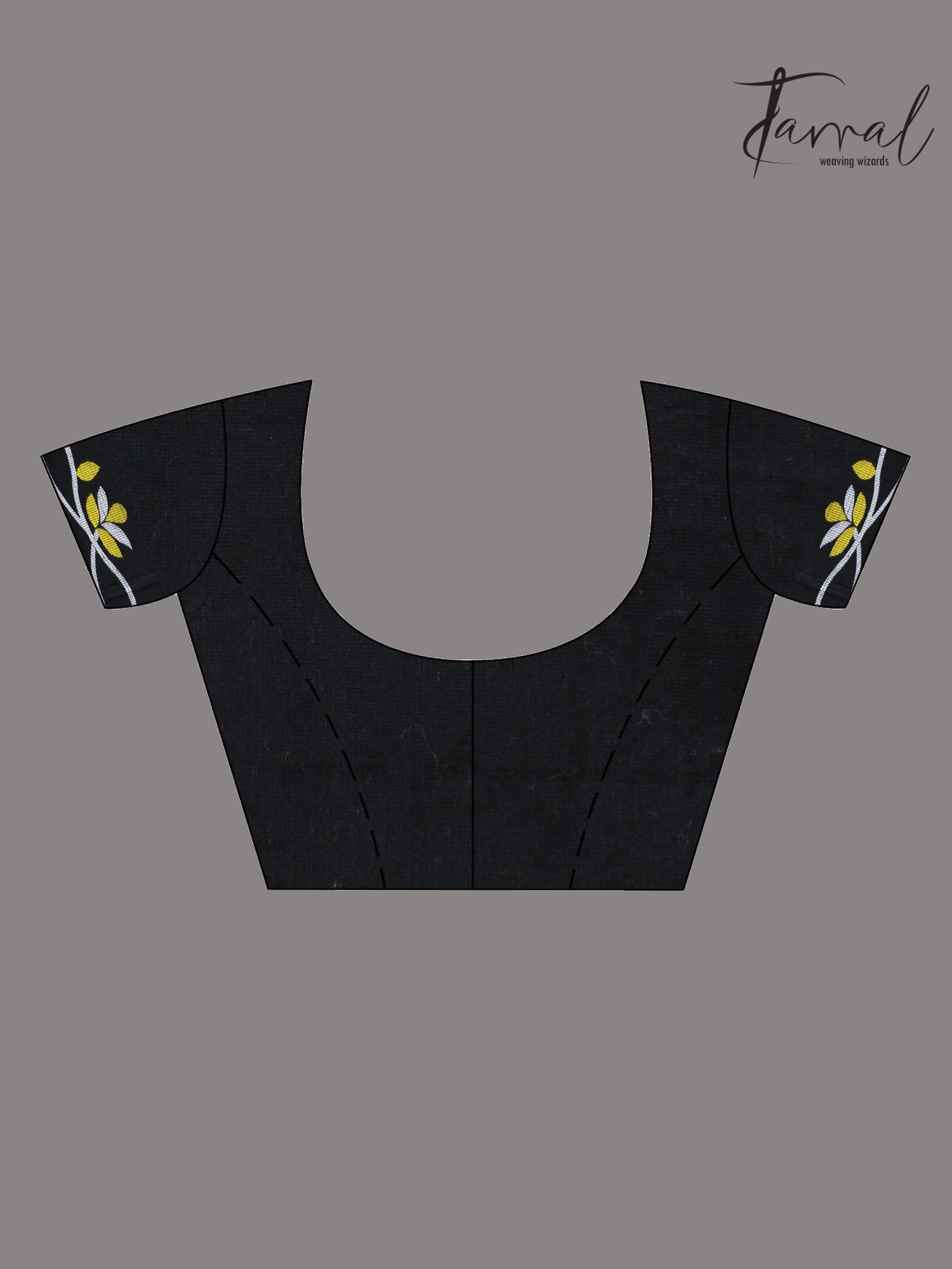 Black with multi colour pure cotton handloom jamdani saree