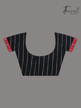 Black with red border pure cotton handwoven jamdani saree