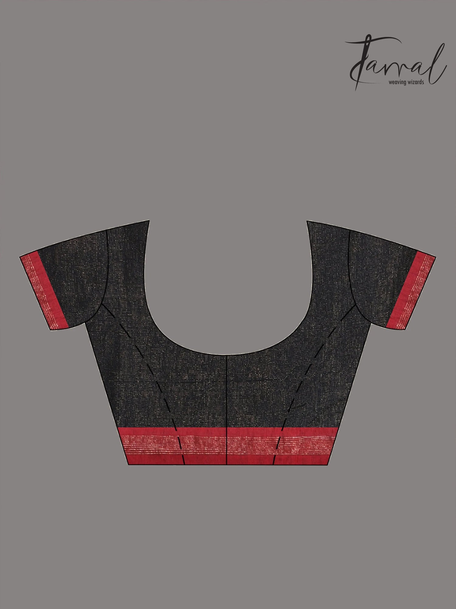 Black with red color border pure tissue linen handloom saree