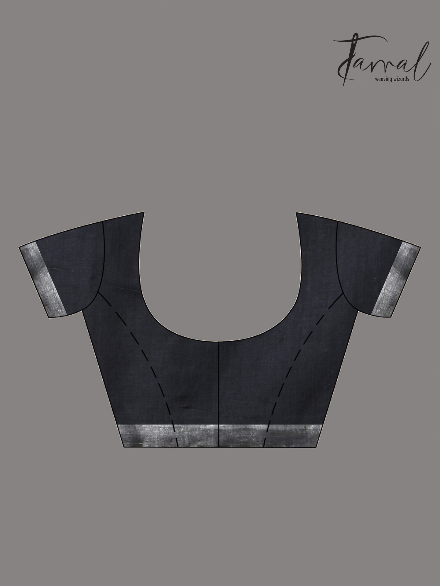 Black with silver zari border cotton handwoven jamdani saree