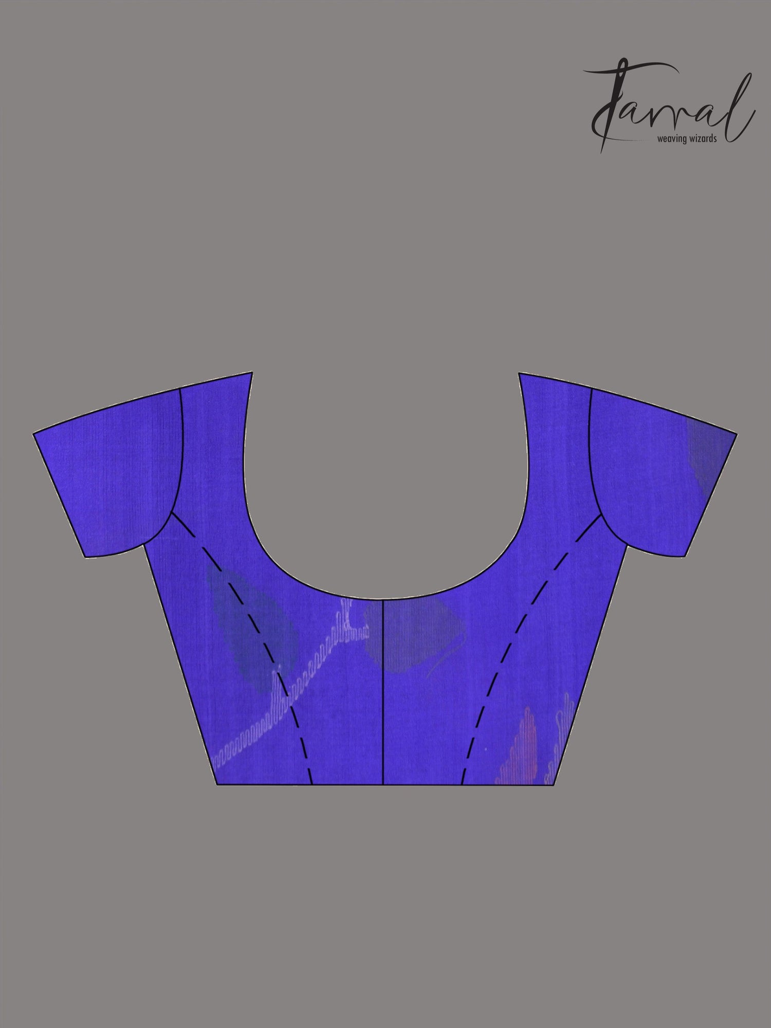 Blue Muslin Silk Handwoven Jamdani Saree in floral border bloue