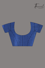 Blue berries colour in the Tussar hand block printed sarees