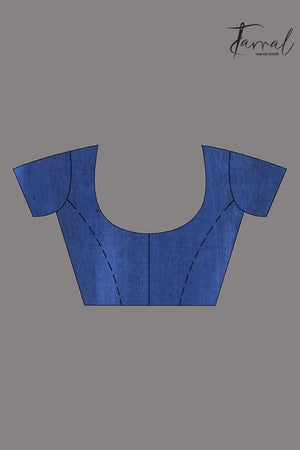 Blue berries colour in the Tussar hand block printed sarees