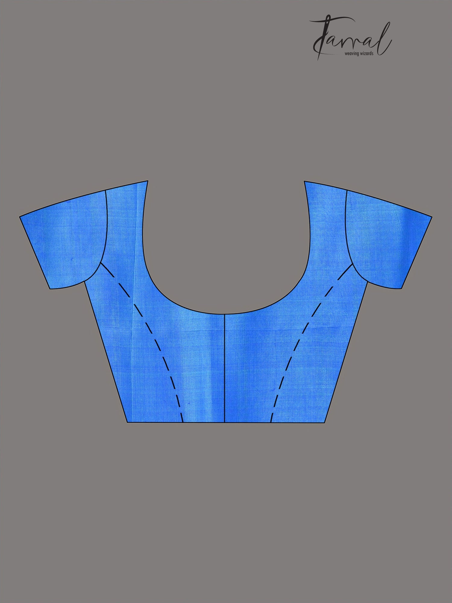 Blue Euphoria katan silk hand block printed saree - Tamal Boutique