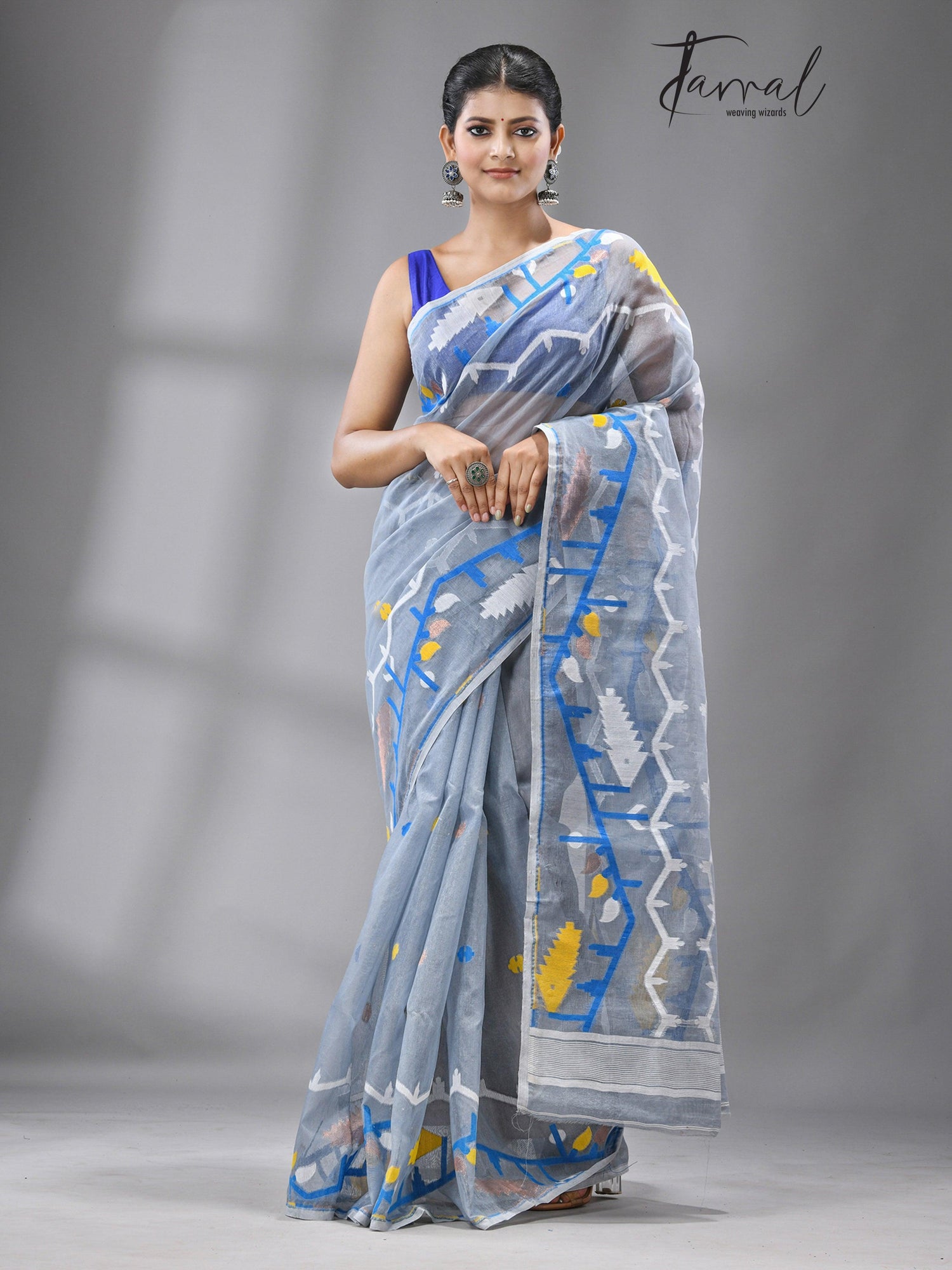 jamdani saree, jamdani, handloom, handwoven, saree, silk, dhakai, weaving, kolkatasaree, tamalboutique
