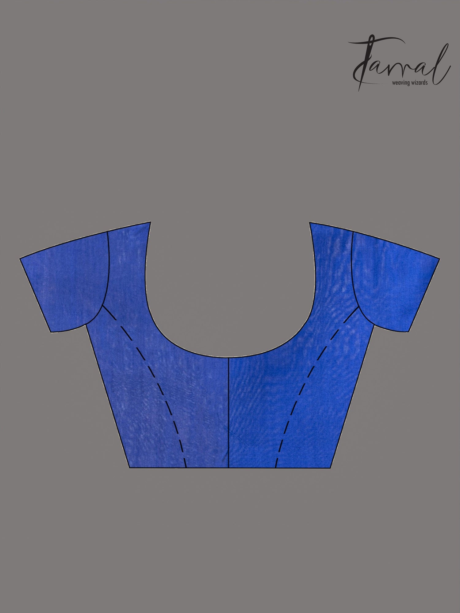 Blueish grey with blue pallu matka silk handwoven jamdani saree blouse