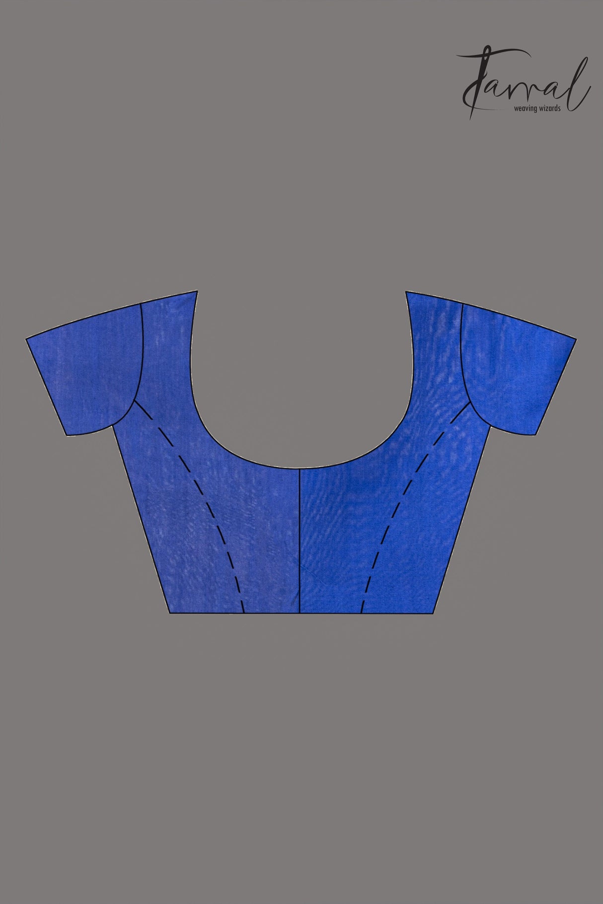 Blueish grey with blue pallu matka silk handwoven jamdani saree blouse