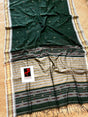 Bottle green with master yellow handloom fulia cotton saree - Tamal Boutique