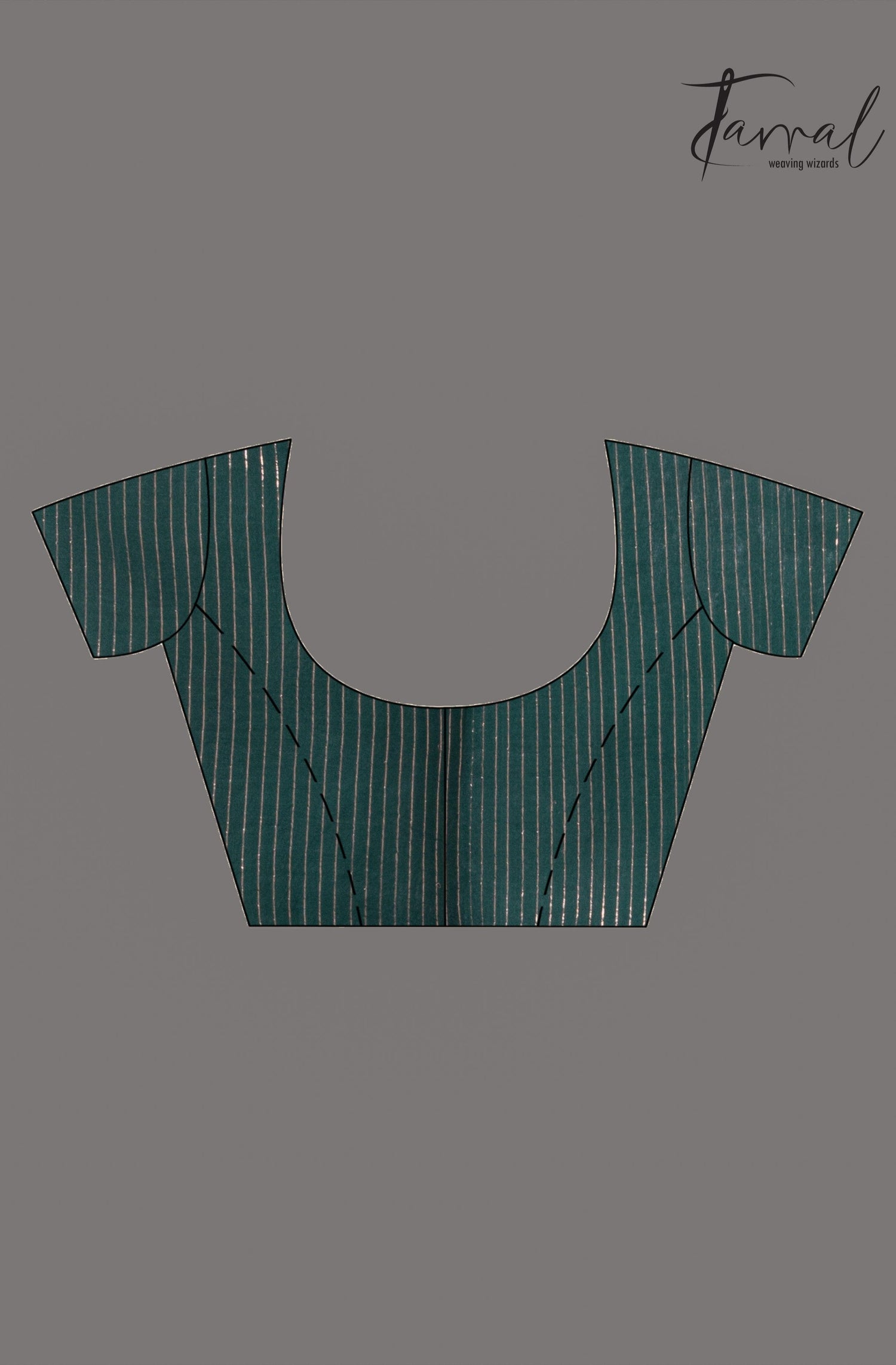 Bottle green with zari border traditional handwoven jamdani in muslin silk - Tamal Boutique