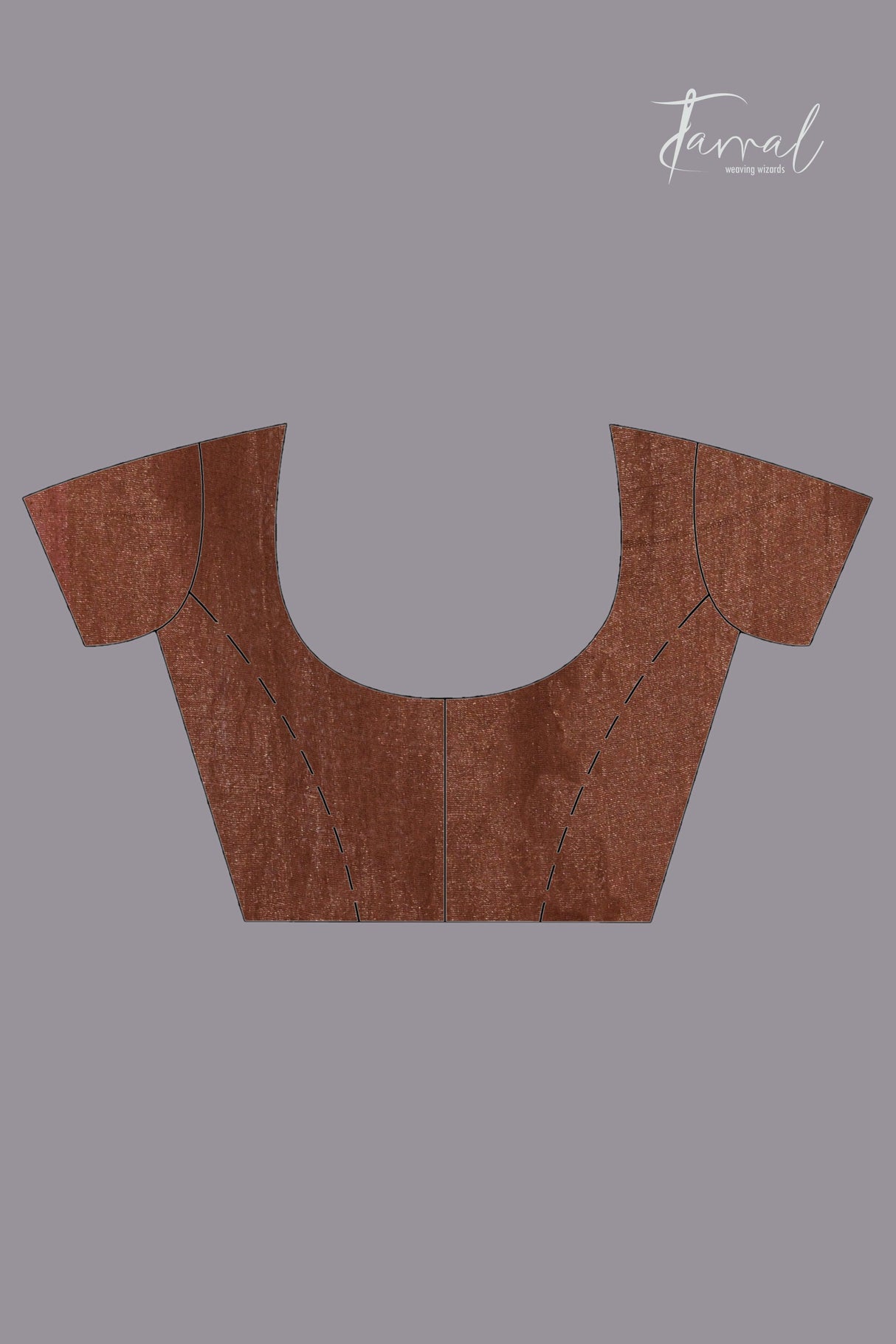 Brown tissue matka muslin handloom jamdani saree blouse