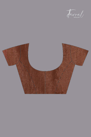 Brown tissue matka muslin handloom jamdani saree blouse