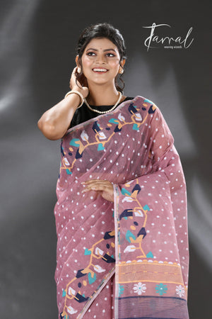 jamdani saree, jamdani, handloom, handwoven, saree, silk, dhakai, weaving, kolkatasaree, tamalboutique