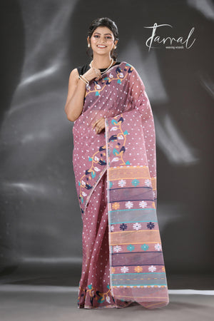 jamdani saree, jamdani, handloom, handwoven, saree, silk, dhakai, weaving, kolkatasaree, tamalboutique