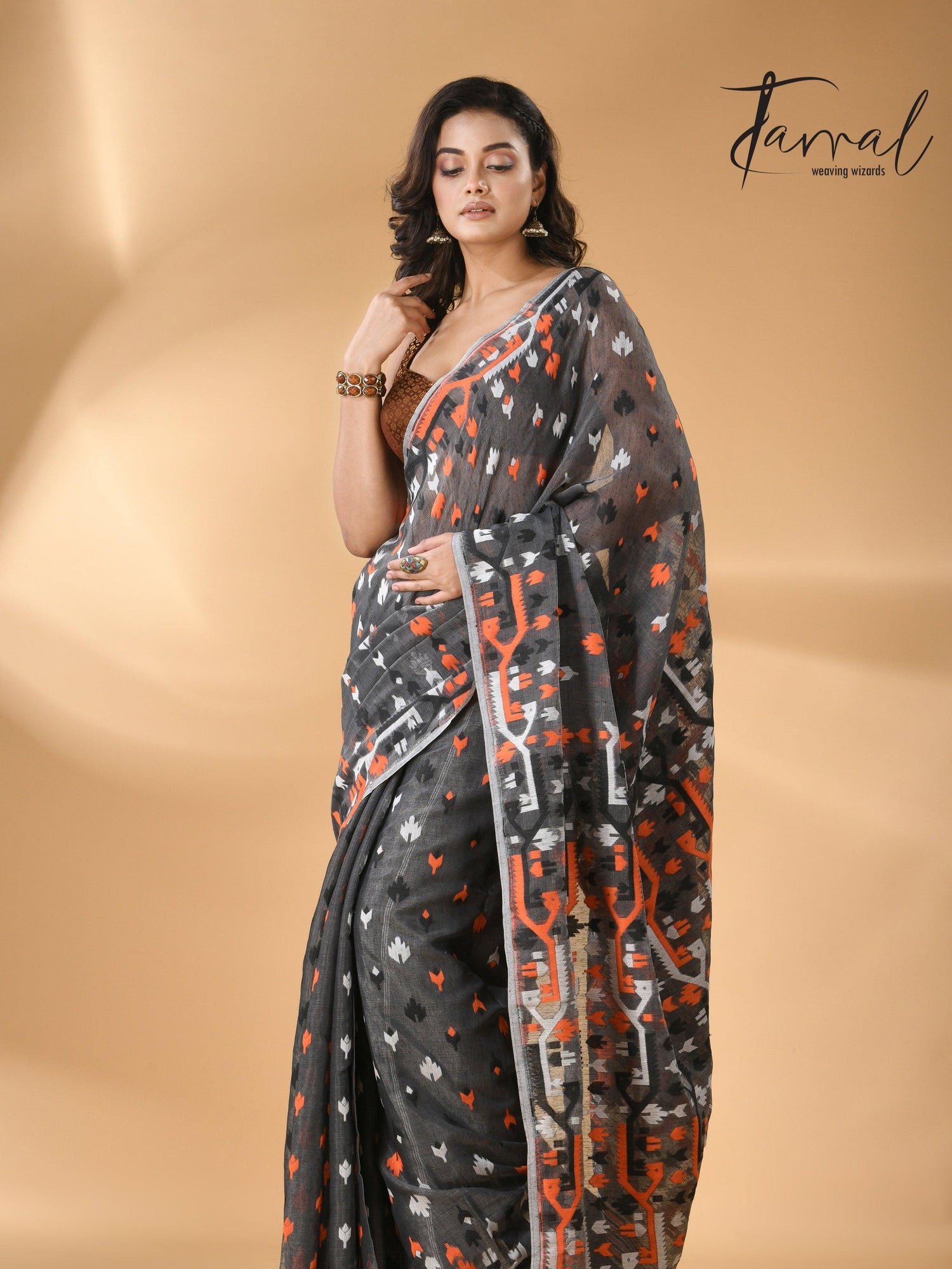 jamdani saree, jamdani, handloom, handwoven, saree, silk, dhakai, weaving, kolkatasaree, tamalboutique