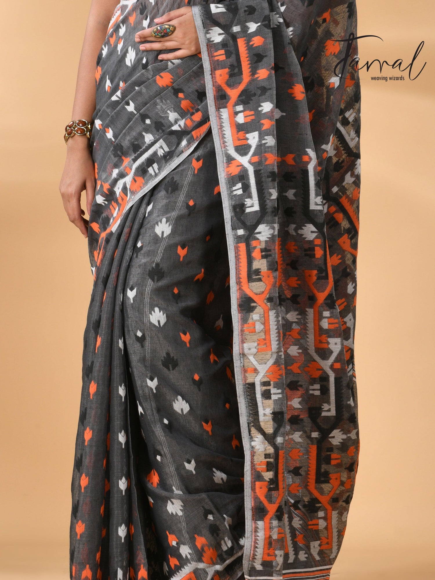 jamdani saree, jamdani, handloom, handwoven, saree, silk, dhakai, weaving, kolkatasaree, tamalboutique