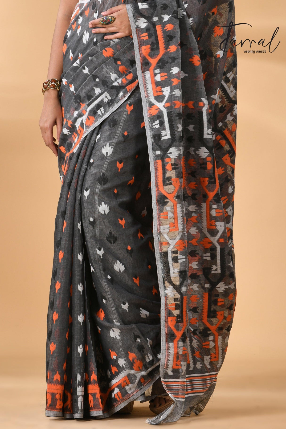 jamdani saree, jamdani, handloom, handwoven, saree, silk, dhakai, weaving, kolkatasaree, tamalboutique