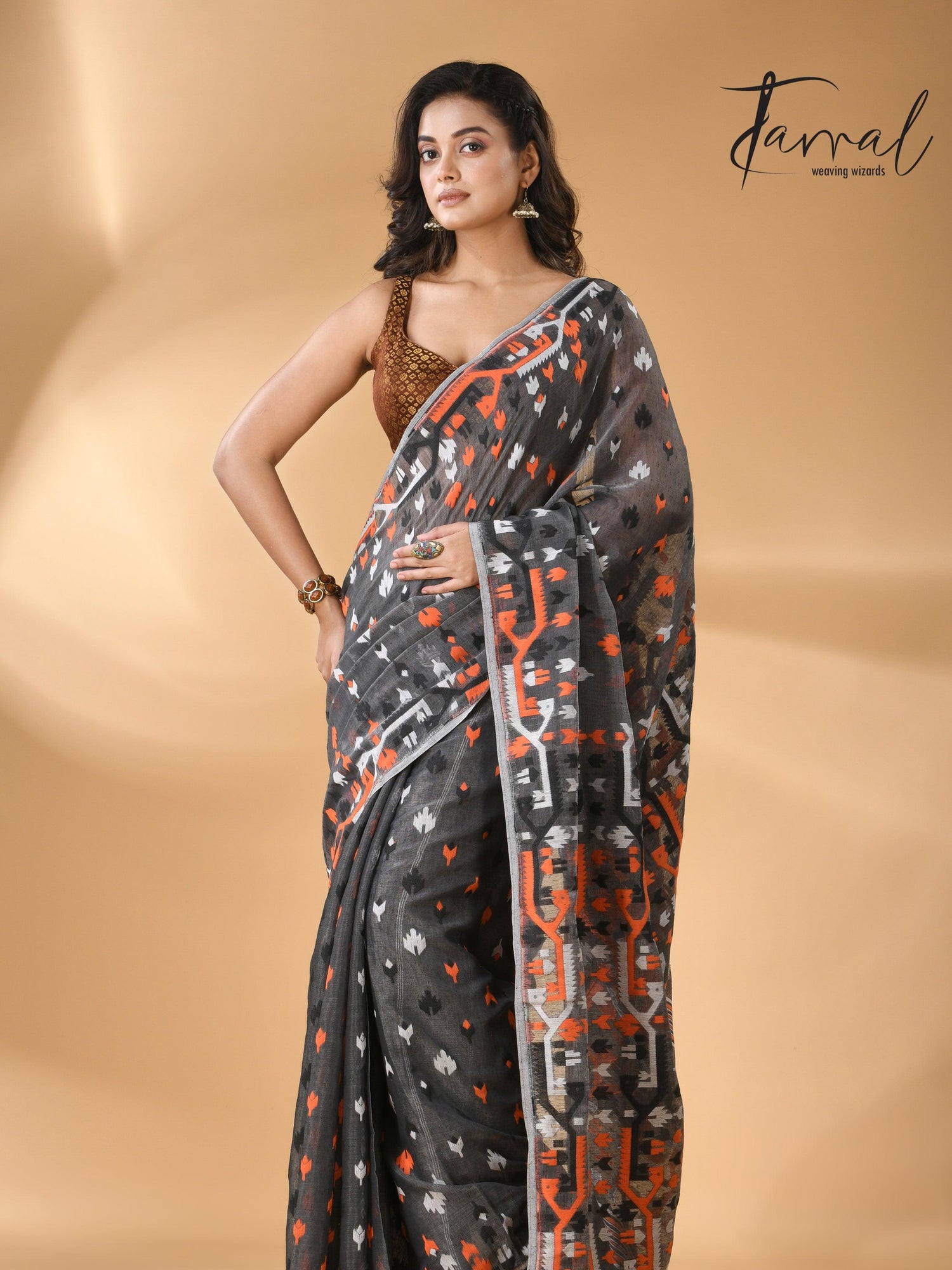 jamdani saree, jamdani, handloom, handwoven, saree, silk, dhakai, weaving, kolkatasaree, tamalboutique