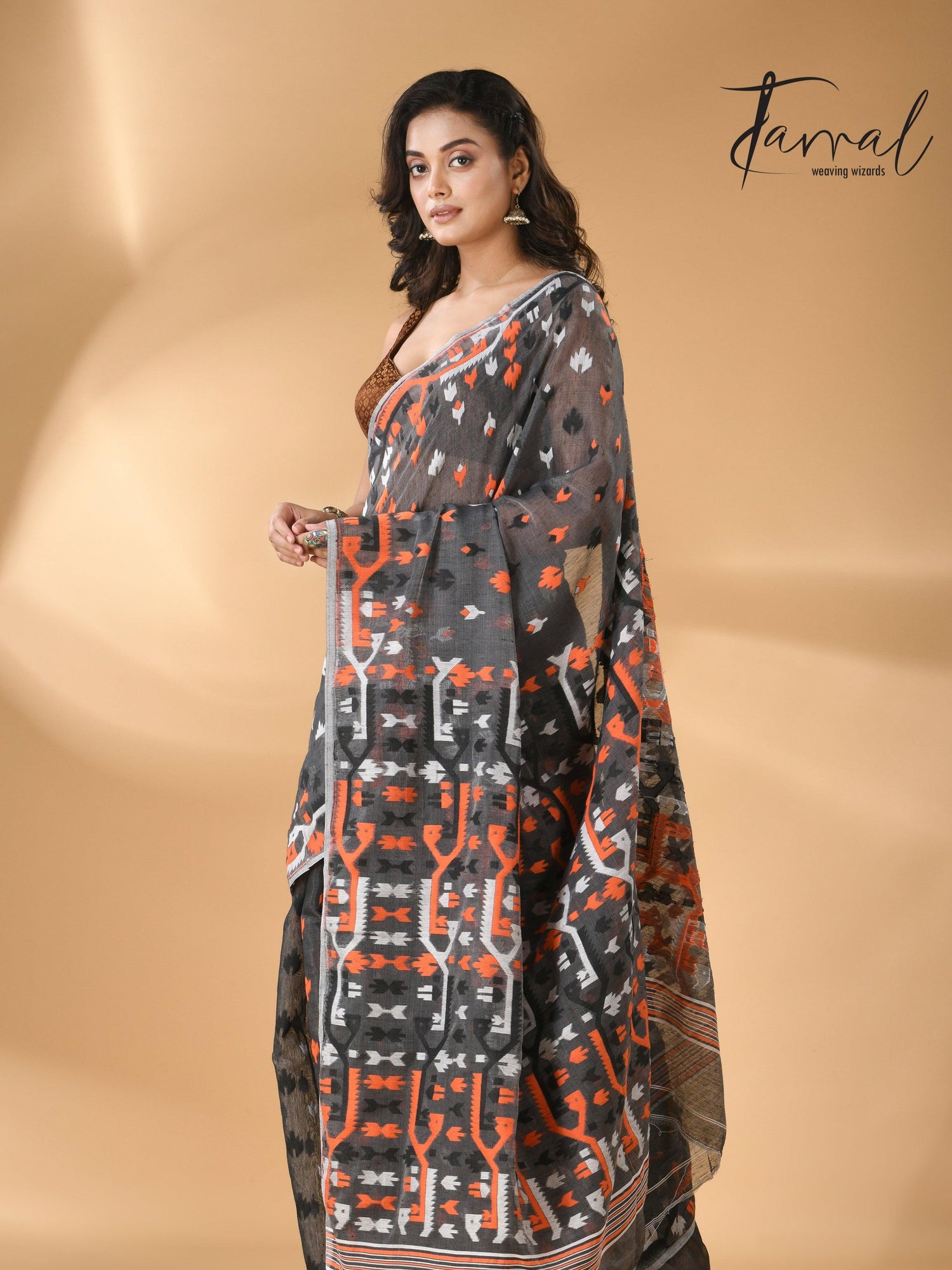 jamdani saree, jamdani, handloom, handwoven, saree, silk, dhakai, weaving, kolkatasaree, tamalboutique