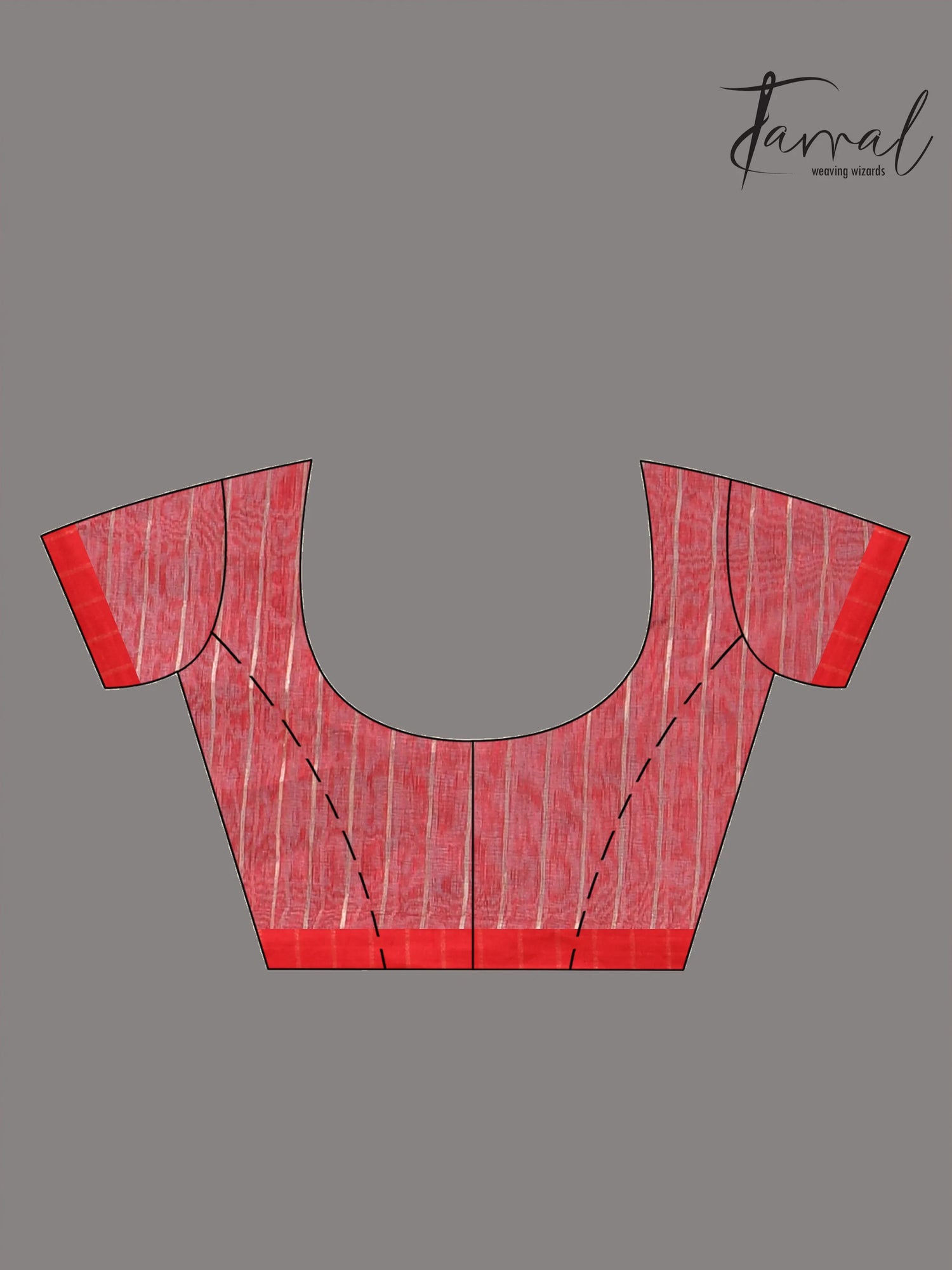 Charcole black with red in silk linen handwoven jamdani saree