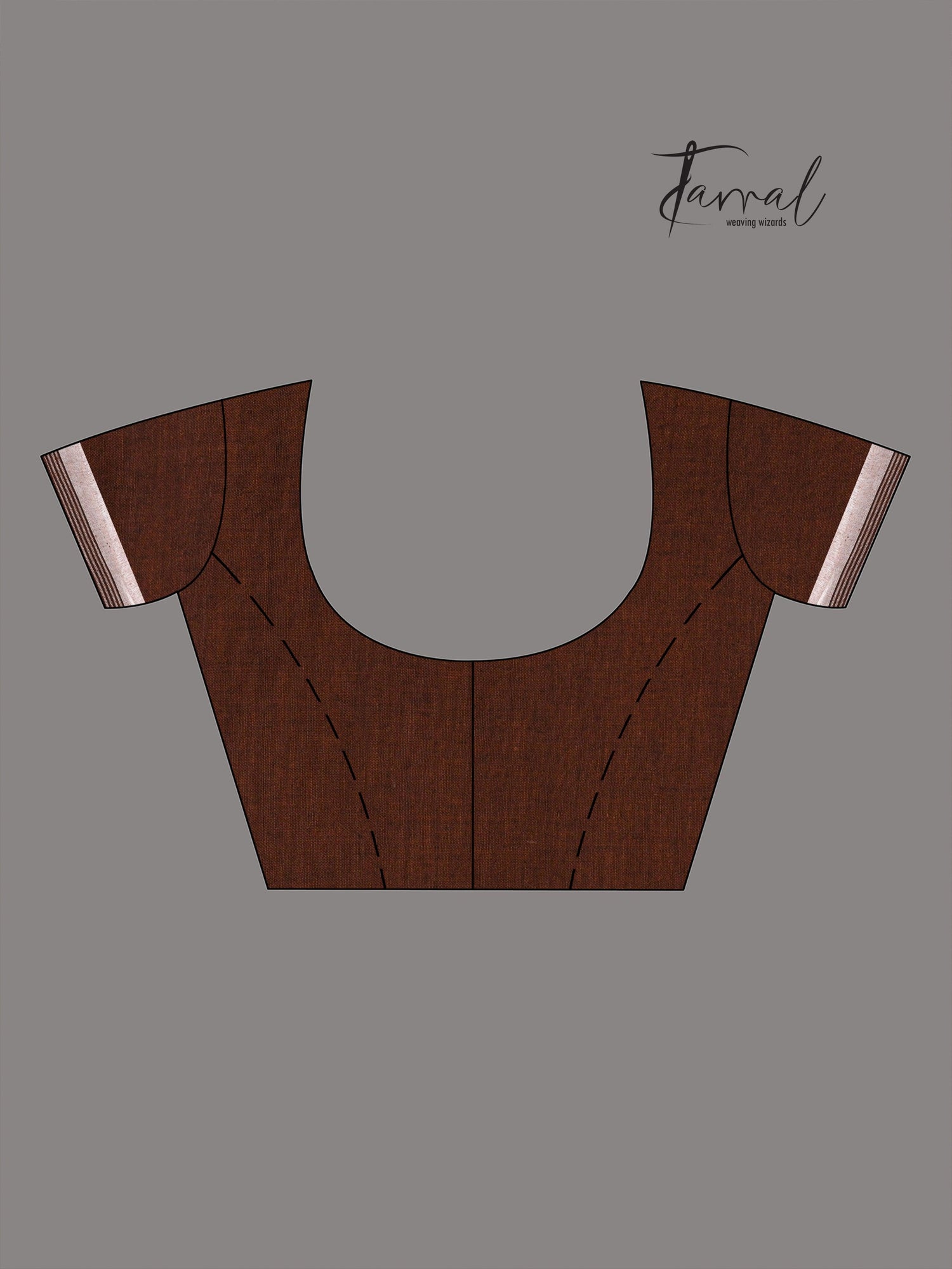 Chocolate brown colour pure cotton handwoven jamdani saree