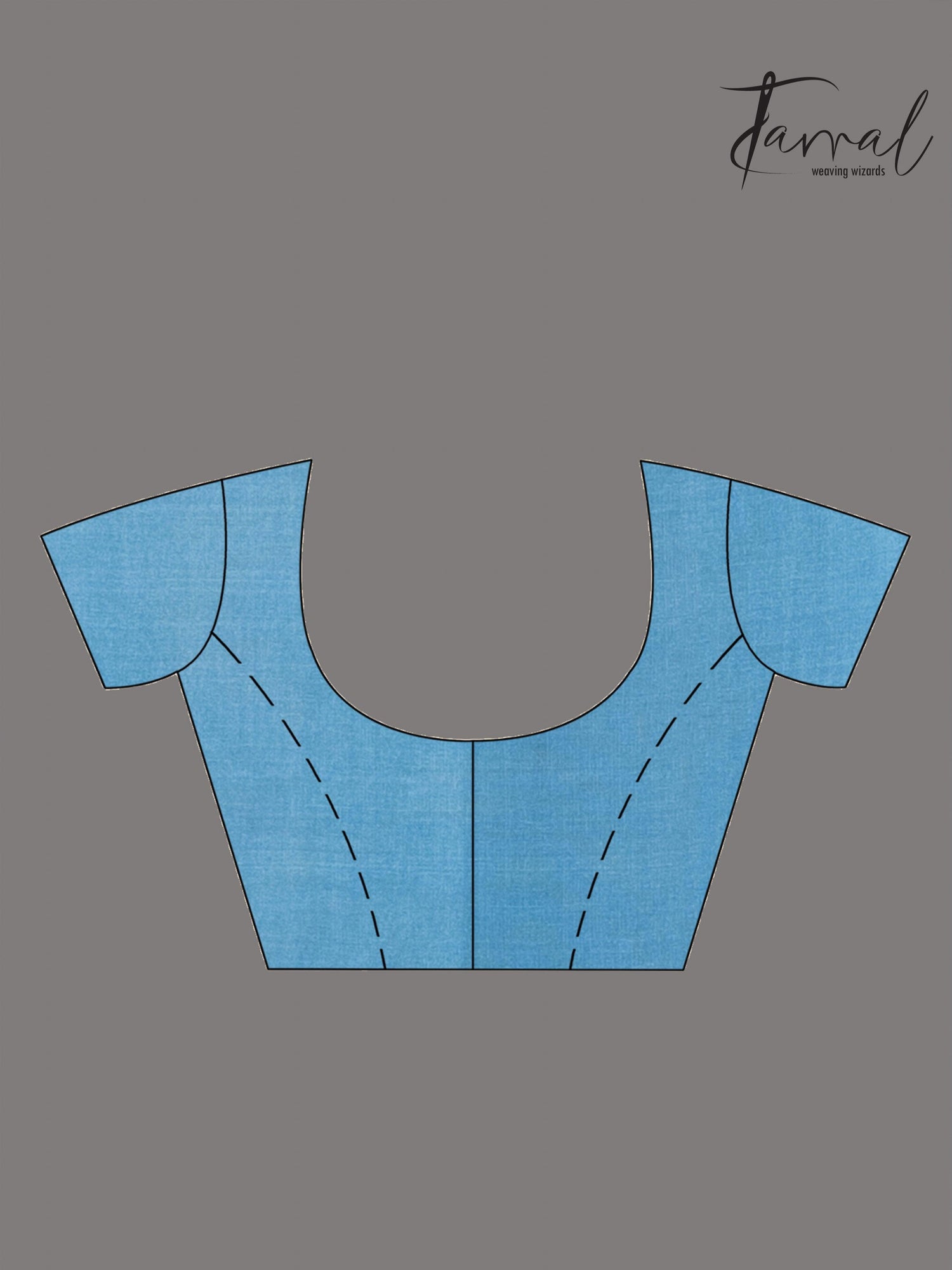 Cloudy blue with floral border muslin silk handwoven jamdani saree bloue