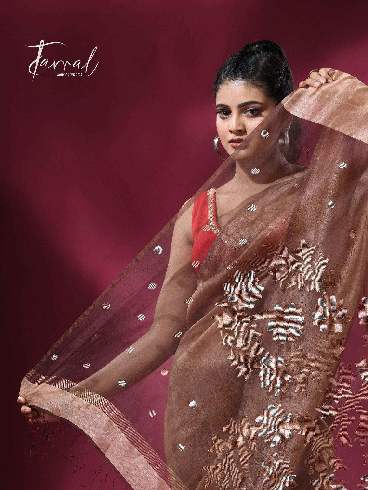 jamdani saree, jamdani, handloom, handwoven, saree, silk, dhakai, weaving, kolkatasaree, tamalboutique