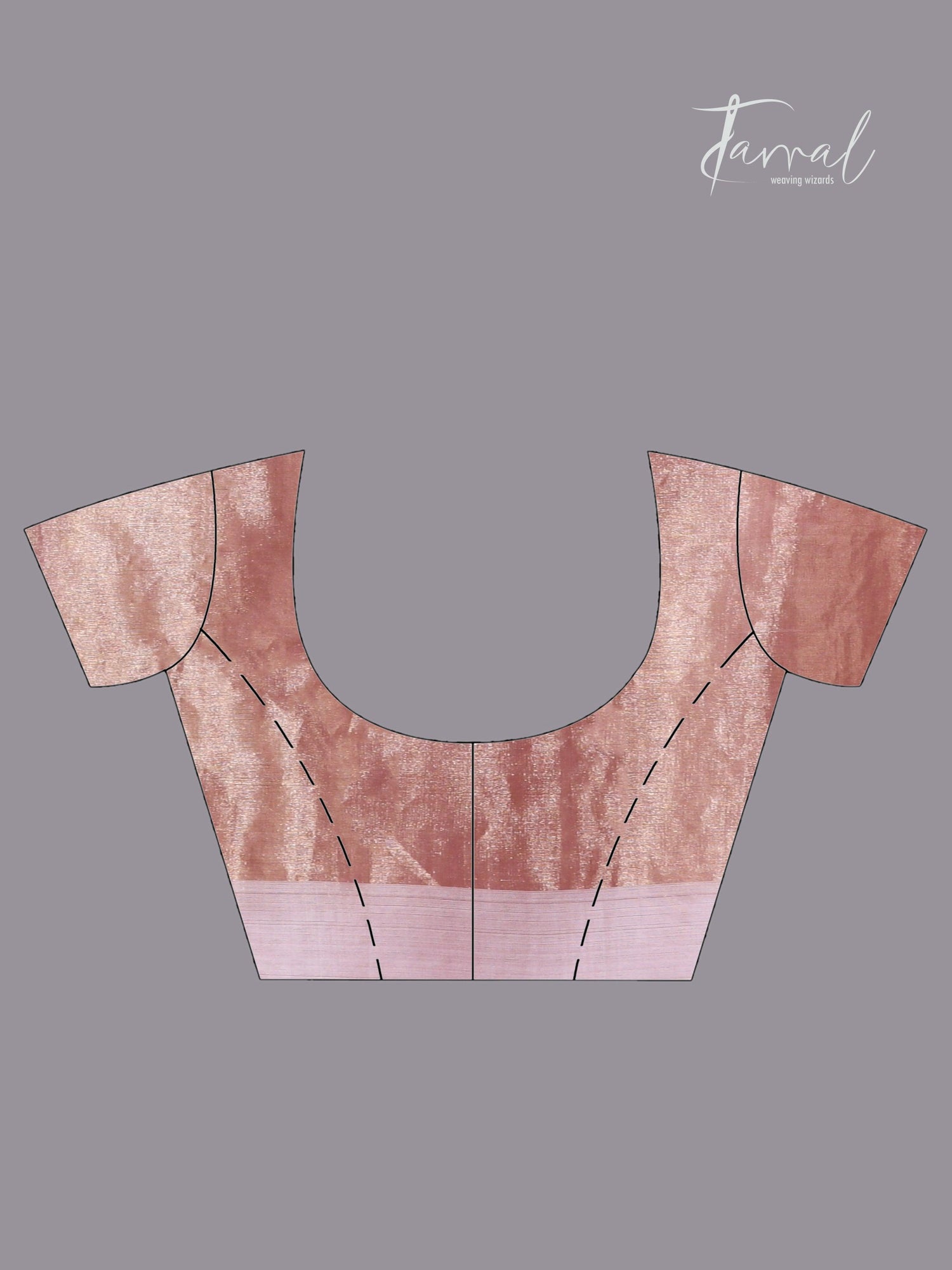 Copper gold white sequins border pure tissue silk saree blouse