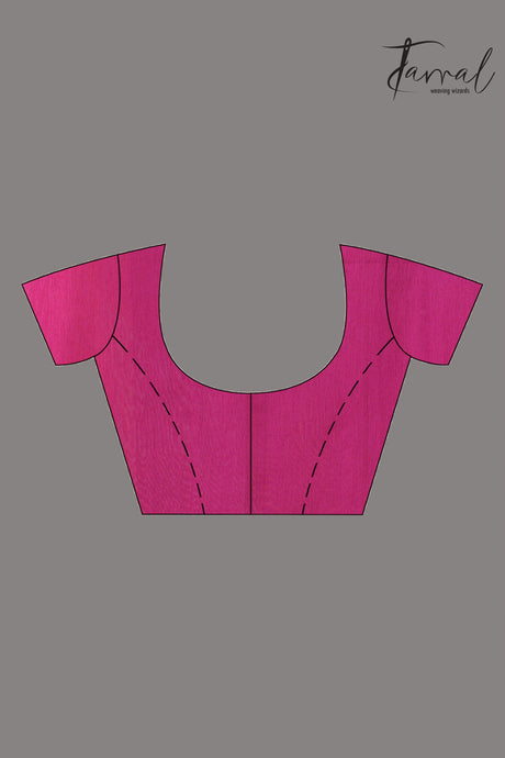 Coral pink lotus silk linen handwoven jamdani saree blouse
