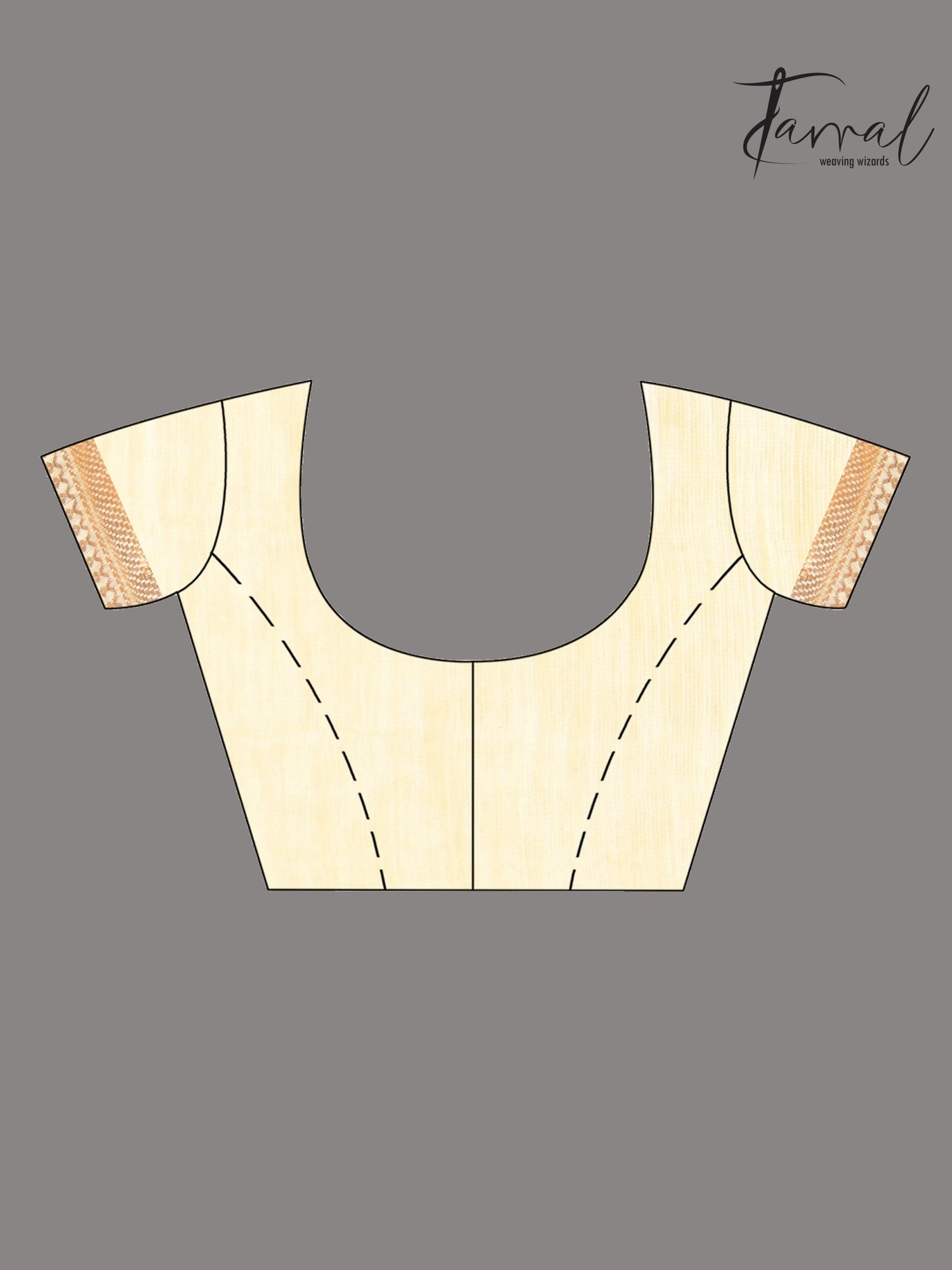 Cream Silk Linen Embroidered Handloom Saree with Zari Border blouse