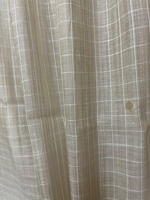 Cream colour with pink & purple floral handloom silk cotton jamdani saree - Tamal Boutique