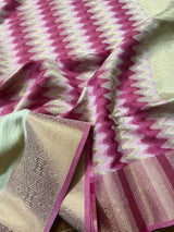 Cream with zari border pure cotton handloom saree - Tamal Boutique