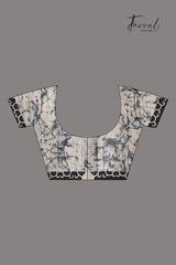 Charcoal Black Pure Tussar Silk Shibori Handloom Saree