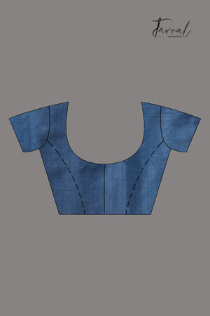 Indigo Colour Pure Tussar Silk Shibori Handloom Saree