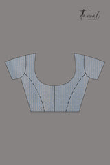 Steel Grey Pure Mulberry Silk Handwoven Jamdani Saree