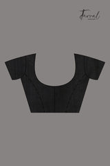 Black matka silk Moirangphee handwoven jamdani saree