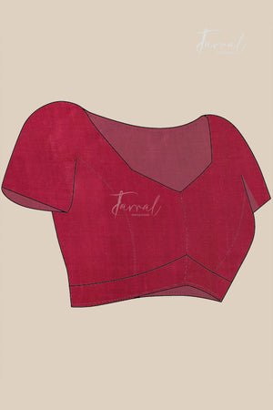 Red colour pure tussar silk handloom jamdani saree