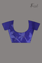 Royal Blue Pure Muslin Silk Handwoven Jamdani Saree
