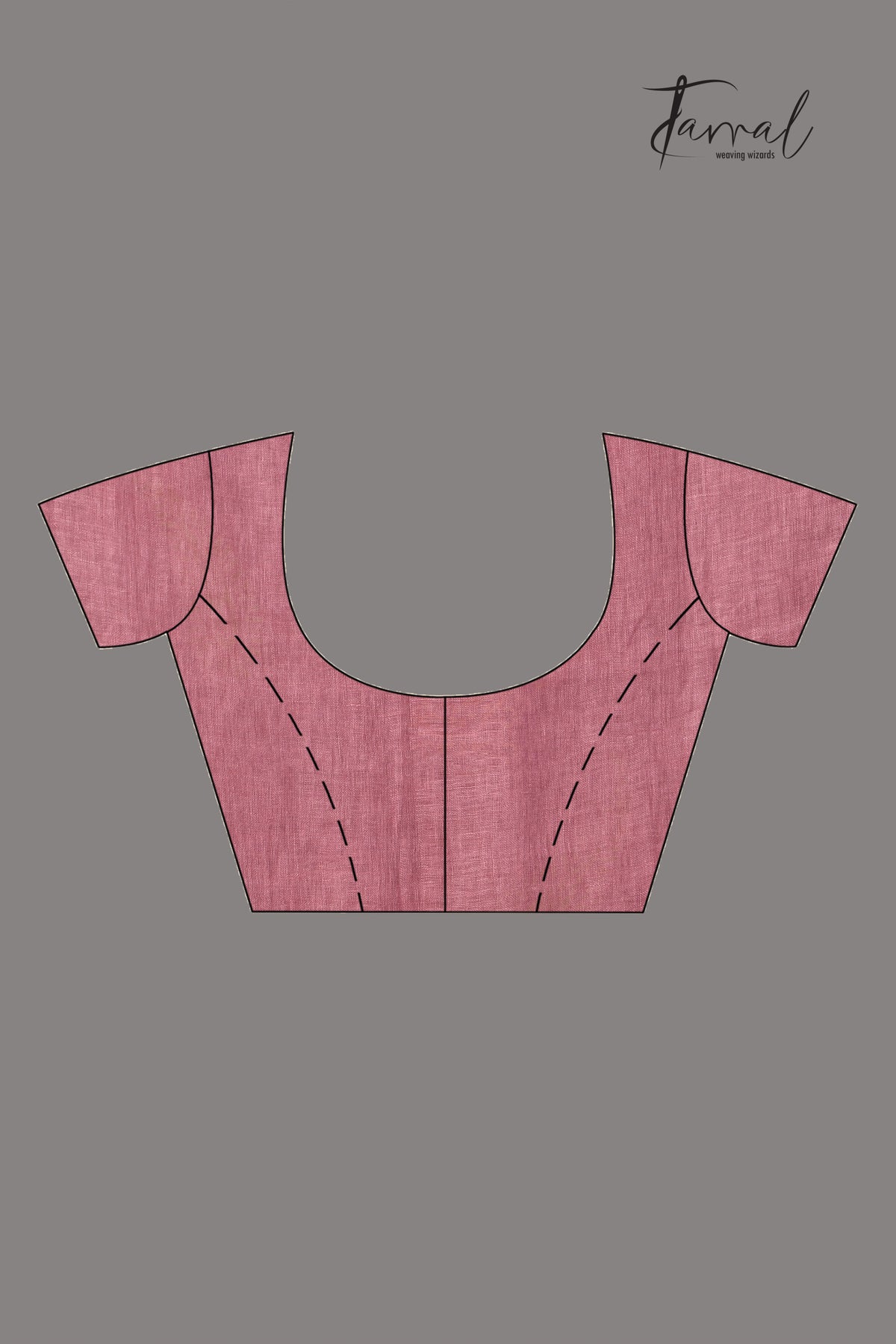 Onion Pink Colour Pure Linen Hand Block Printed Saree