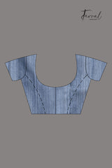 Grey With Silver Zari Work Half Muslin With Half Matka Handwoven Jamdani Saree