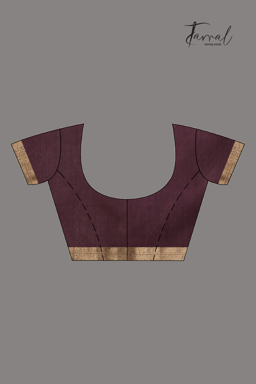 Chocolate Brown Raw Silk Pochampally Weaved Saree