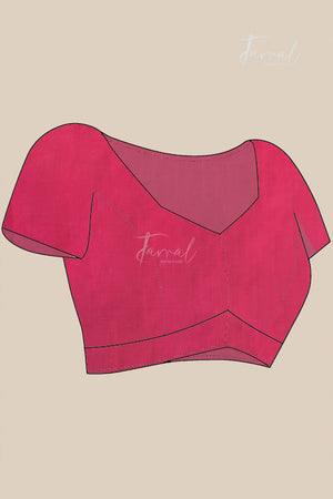Red Golden Zari Border Cotton Bhujori Handloom Saree | Tamal Boutique